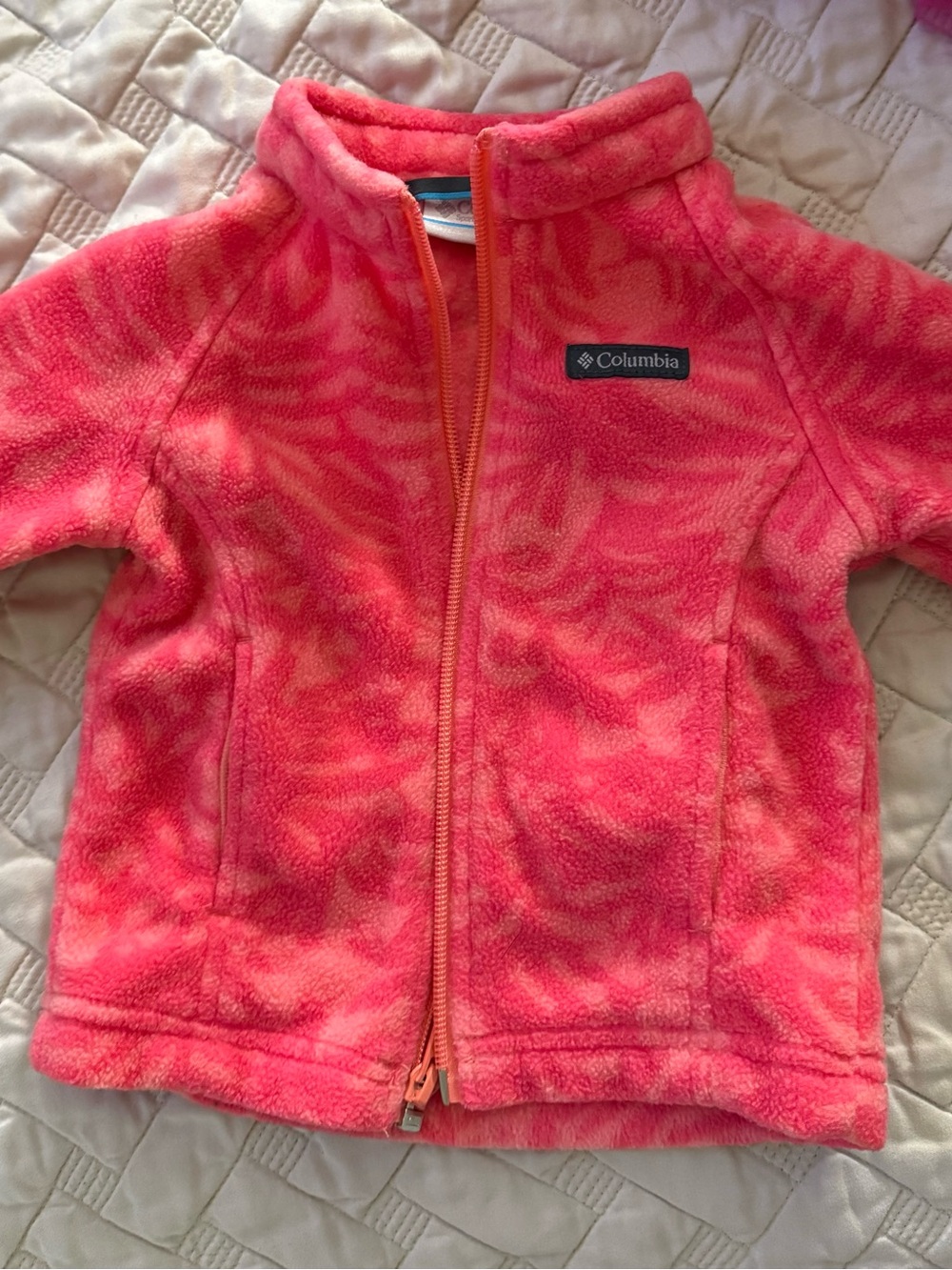 Columbia Coral and Pink Fleece Zip Jacket